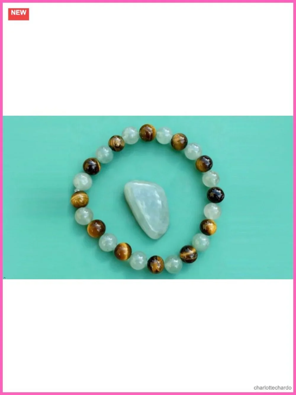 Natural Gemstone Stretch Bracelet 8mm Bead Elastic Handmade Yoga Chakra